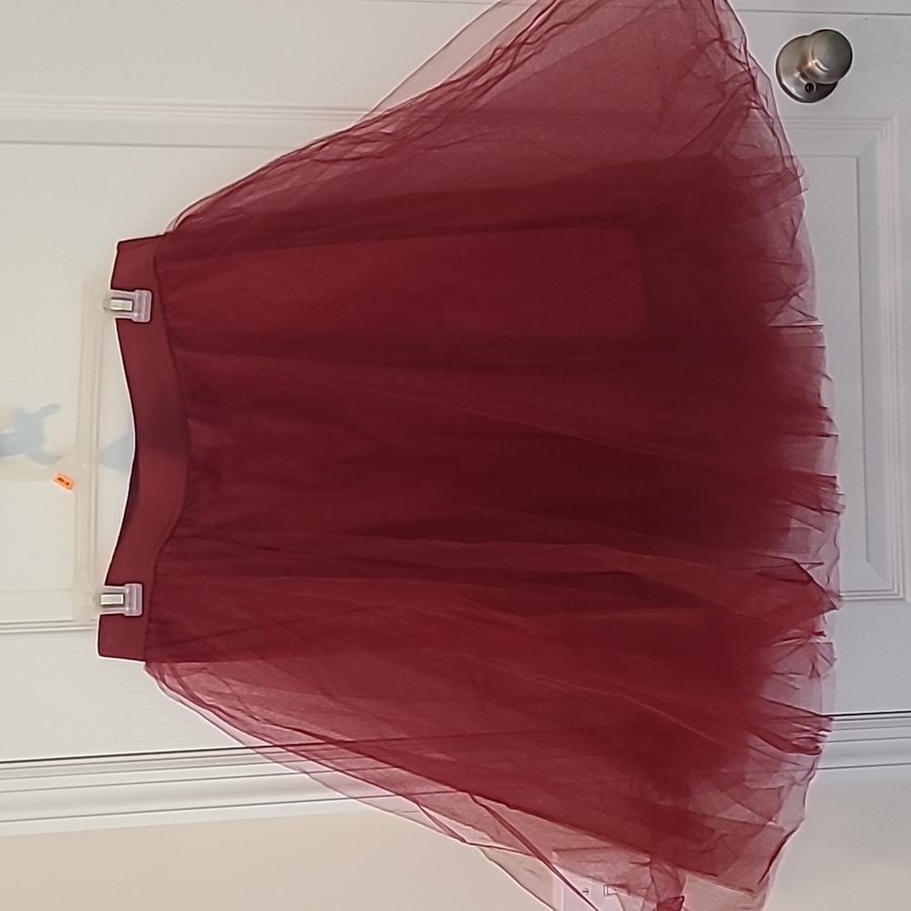 Burgundy tulle skirt
